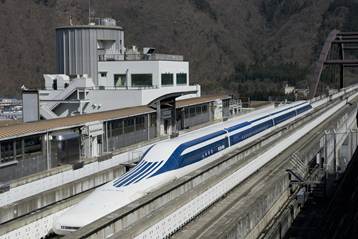 Maglev, the fastest train in the world, uses superconductors.<br/>Courtesy Central Japan Railway Company