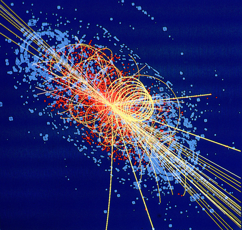 Modélisation d’un choc de protons étudié au CERN<br/> Crédits : CERN